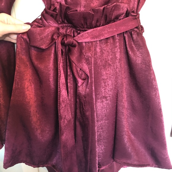 Burgundy Romper - Picture 2 of 4